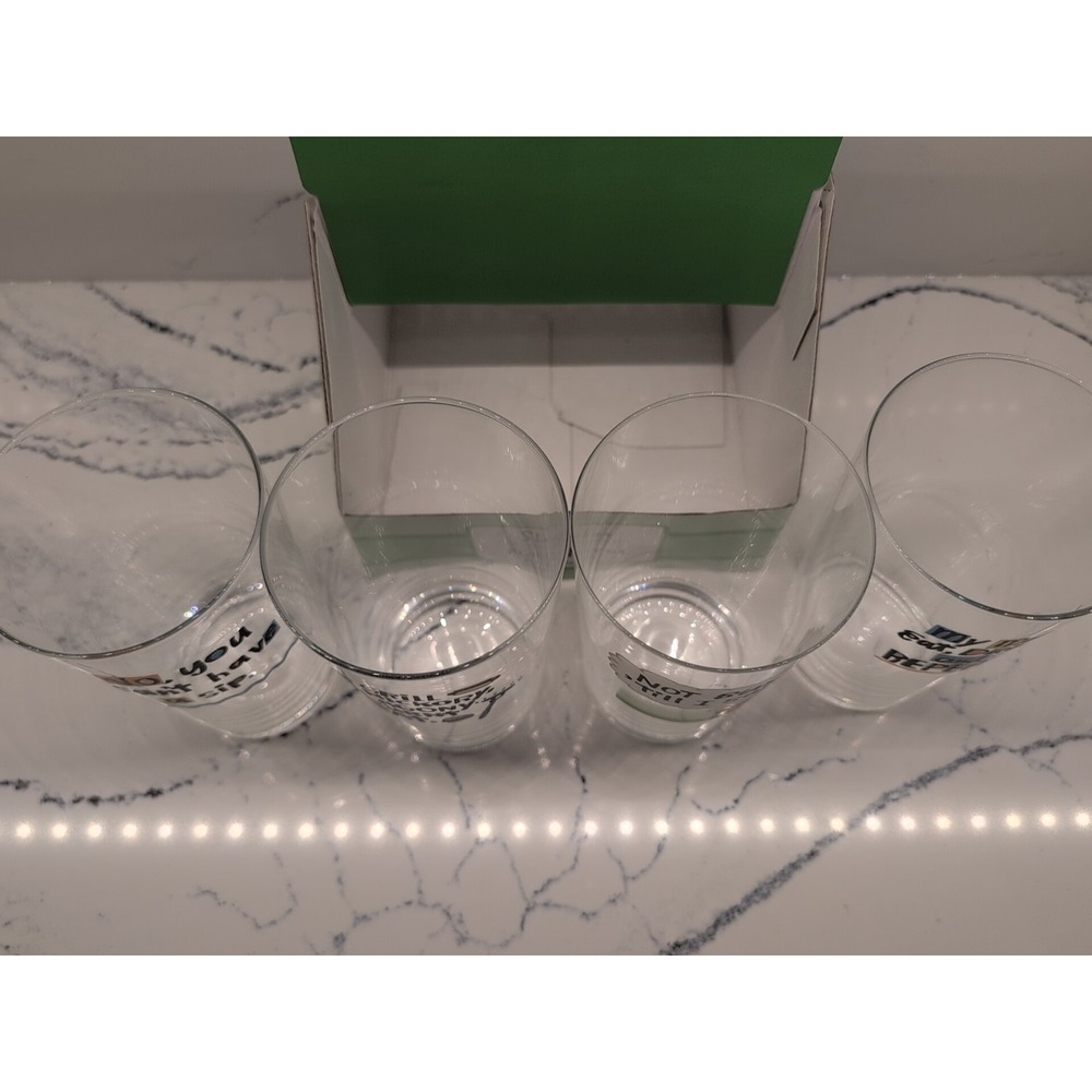 Hallmark Shoebox Pint Glasses Set 4 Different Dad Man‎ Cave NWT - Picture 4 of 4